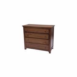 Arborez un style rétro en aménageant cette commode 4 tiroirs en bois de bayur marron dans votre espace personnel. Il s'agit d ...