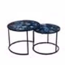 Set de 2 tables basses Agathe bleu - Amadeus