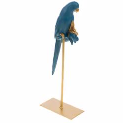 Découvrez l'élégance exquise du Perroquet Bleu en résine, perché sur une tige en or, proposé par Amadeus. Avec une hauteur de ...