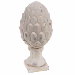 Découvrez la sublime pomme de pin blanche patinée de 29 cm en ciment, une création signée Amadeus qui allie élégance et origi ...