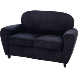 Amadeus - Canapé 2 places 137x54x87 cm en pu noir effet peau de pêche