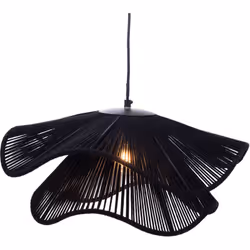 La modernité est à portée de main avec cet item décoratif au design unique qu'est la suspension design en fils de coton noir  ...