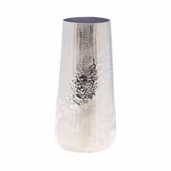 Vase Marise rond argent en aluminium – Élégance et originalité réunies. Avec ses dimensions harmonieuses (H 30 cm x L 16 cm x ...