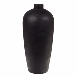 Le Vase Baki noir de 60 cm en terre cuite, signé Lou de Castellane, incarne l'élégance intemporelle et l'artisanat de qualité ...
