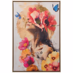 Découvrez la toile "Clémence" d'Amadeus, une œuvre élégante de 80x120 cm qui capture la beauté et la douceur féminine à trave ...