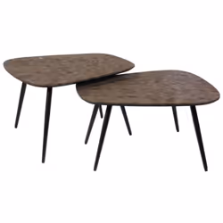 Apportez une touche d'élégance artisanale à votre intérieur avec le set de 2 bouts de canapé Barney en teck. Leur design orig ...