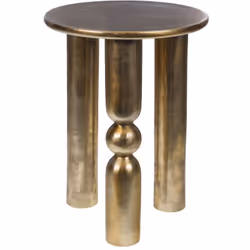 Le Bout de canapé Totem Gold allie élégance et modernité. Avec son plateau de 40 cm de diamètre en aluminium doré, il se dist ...