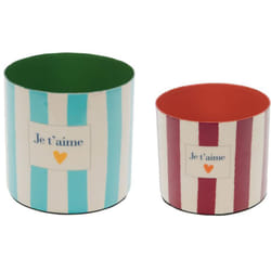 Set de 2 cache-pots Je t'aime - Amadeus
