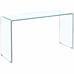 Apportez une touche d'élégance moderne et minimaliste à votre intérieur avec cette console en verre trempé transparent signée ...