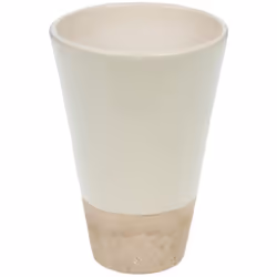 Le Cache-pot Belga Ivoire 19 cm en céramique bi-couleur, avec son élégant dessous beige, est un accessoire chic et raffiné po ...