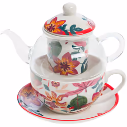 Petite théière égoïste en porcelaine Kamae Matière : Porcelaine et verre Capacité : 0,25 L Dimensions : Ensemble : Hauteur 14 ...