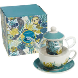 Amadeus - Coffret théière égoïste en Manatea en verre et en porcelaine