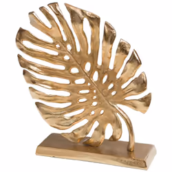Apportez une touche d'élégance à votre intérieur avec cette magnifique décoration sur socle en forme de feuille, conçue en mé ...