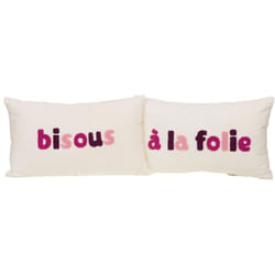 Amadeus - Coussin Bisous à la folie 30x50 cm (lot de 2)