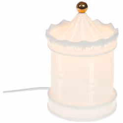 La lampe veilleuse Carrousel en porcelaine blanche d'Amadeus est un éclairage doux et apaisant, parfait pour la chambre des e ...