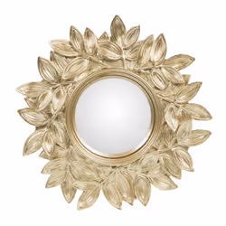Le miroir convexe Léonie, petit modèle de 21 cm de diamètre, allie élégance et raffinement. Son cadre doré orné d'un délicat  ...