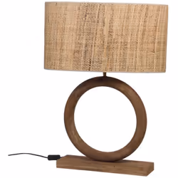 La Lampe Ronde en Bois grand Modèle allie élégance et simplicité. Son abat-jour en rabanne crée une ambiance chaleureuse, tan ...