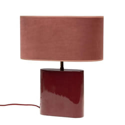 Amadeus - Lampe Paola Bordeaux Et Abat-jour Rose