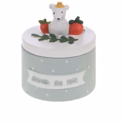 Petite boite à dents de lait souris Gabrielle Résine Dimensions : Hauteur 6 cm - Diamètre 5 cm La Petite boite à dents de lai ...