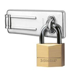 MASTER LOCK Lot comprenant 1 moraillon droit n 703 et 1 cadenas en laiton n 140