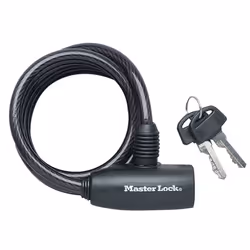 MASTER LOCK Cble antivol cl d'une longueur de 1,8 m et x 8 mm de diamtre ; noir