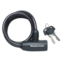 MASTER LOCK Cble antivol cl d'une longueur de 1,8 m et x 8 mm de diamtre ; noir