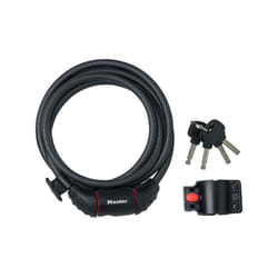 Master Lock - Cable Antivol Vélo [1,8 m Câble] [Clé] [Extérieur] [Support Fixation Vélo] 8130EURDPRO