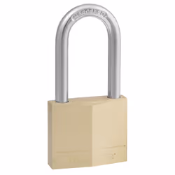MASTER LOCK Cadenas en laiton massif d'une largeur de 40 mm avec anse longue de 38 mm, Cadenas conventionnel, Verrouillage pa ...