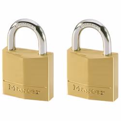 MASTER LOCK Cadenas en laiton massif de 30mm de large, lot de 2, Cadenas conventionnel, Verrouillage par clé, Clés semblables ...