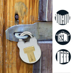 Master Lock 2750EURD Cadenas au Design Vintage, Gris, 8,7 x 5 x 1,3 cm