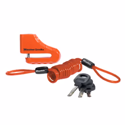 MASTER LOCK Antivol bloque-disque de 5cm avec anse en acier ; rouge