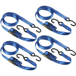 Kit de 4 Sangles darrimage - MASTER LOCK - 4367EURDAT - Avec crochets et cliquet - 5m x 25mm - Bleu