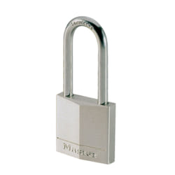 MASTER LOCK Cadenas en laiton massif nickel de 40mm de large avec anse de 52mm de haut