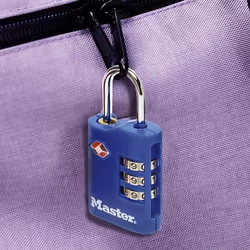 MASTER LOCK Cadenas pour bagages certifi TSA combinaison programmable, corps en zinc d'une largeur de 30mm, assortiment de couleurs