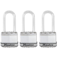 MASTER LOCK Cadenas Excell en acier lamin de 45 mm de largeur avec anse haute de 51 mm, lot de 3