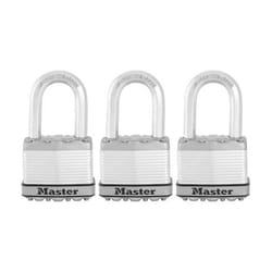 Master Lock - Lot de 3 Cadenas a clés M5EURTRILF - Tres Haute Sécurité - Acier Laminé - Utilisation extérieur - Anse m