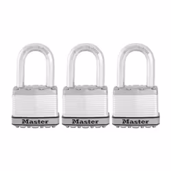Le cadenas Excell® Master Lock nº M115EURTRILF dispose d'un corps de 49 mm de large en acier laminé pour une résistance et un ...