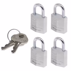 MASTER LOCK Cadenas de 20 mm de large en aluminium massif ; lot de 4, Luggage key lock, Toutes marques, Aluminium, Aluminium, ...