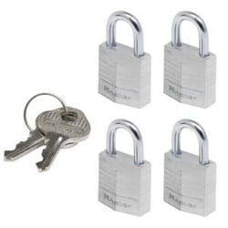 MASTER LOCK Cadenas de 20 mm de large en aluminium massif ; lot de 4