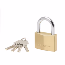 MASTER LOCK Cadenas en laiton massif extra pais d'une largeur de 60 mm, Cadenas conventionnel, Verrouillage par clé, fermetur ...