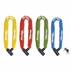 MASTER LOCK Chane en acier cment d'une longueur de 90 cm x 8 mm de diamtre avec serrure intgre cl ; assortiment de couleurs