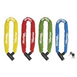 MASTER LOCK Chane en acier cment d'une longueur de 90 cm x 8 mm de diamtre avec serrure intgre cl ; assortiment de couleurs