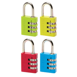 MASTER LOCK Cadenas combinaison programmable de 30 mm de large, assortiment de couleurs