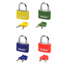 MASTER LOCK Cadenas en aluminium massif recouvert d'une largeur de 40mm ; assortiment de couleurs, Cadenas conventionnel, Ver ...