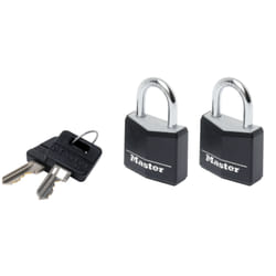 MASTER LOCK Cadenas en aluminium massif recouvert d'une largeur de 30mm ; noir ; lot de 2
