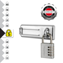 Master Lock 7640704EURD Pack Comprenant un Moraillon de Porte et un Cadenas à Code