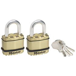 MASTER LOCK Cadenas Excell en acier lamin de 45mm de largeur ; finition laiton ; lot de 2