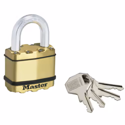 MASTER LOCK Cadenas Excell en acier lamin de 52mm de largeur ; finition laiton, Cadenas conventionnel, Verrouillage par clé,  ...