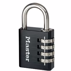 Cadenas à combinaison en aluminium noir 40 mm - Master Lock - 7640EURDBLK - Utilitaire - A vie