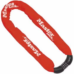 MASTER LOCK Chaîne Antivol Vélo [Combinaison] [90 cm Chaîne] [Rouge] 8392EURDPROCOLR